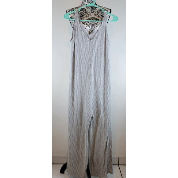 Caution to the Wind Womens S Jumpsuit Striped Sleeveless Cropped Straight Leg - Picture 1 of 8